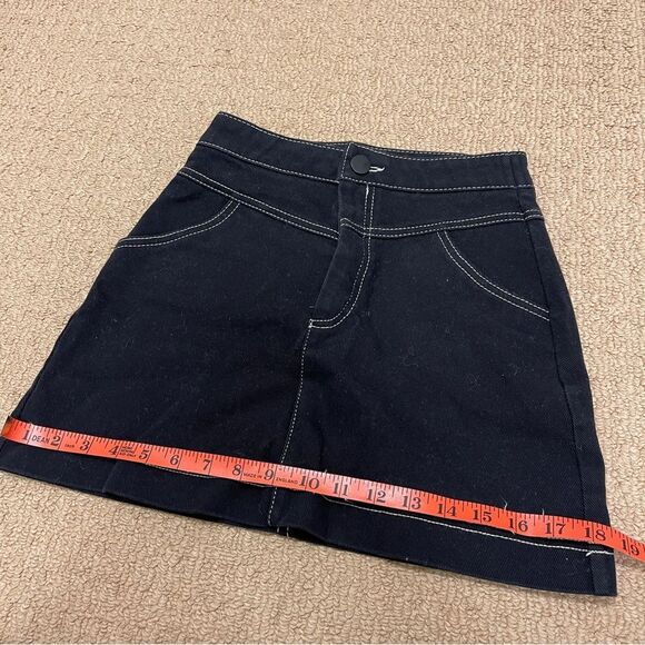 ZARA High Waisted Black Denim Miniskirt - Picture 11 of 11